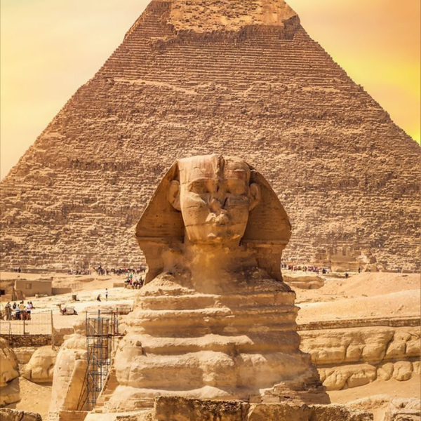 Pyramids of Giza Egypt desert view