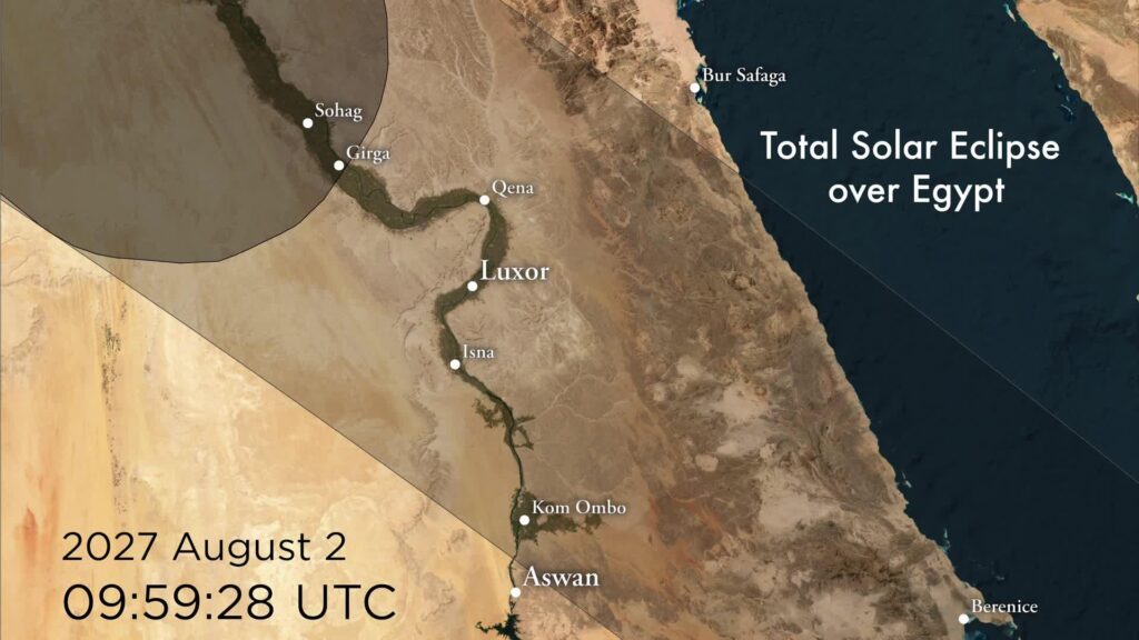 Egypt Eclipse 2027 Map: Path of Totality, Cities & Desert Viewing Areas
